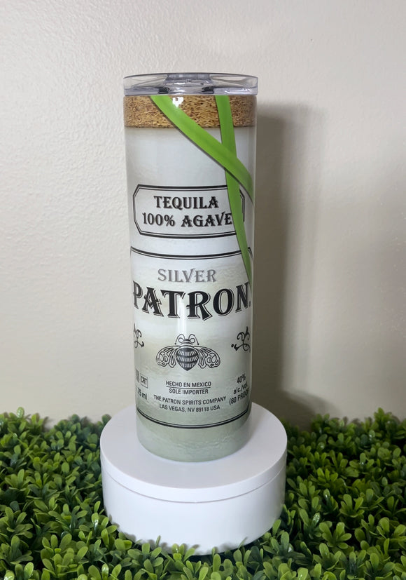 Silver Patron Themed Tumbler