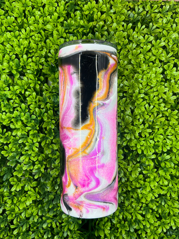 RTS Pink/Black/Gold Marble Tumbler