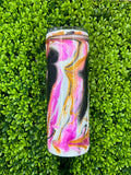 RTS Pink/Black/Gold Marble Tumbler