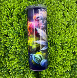 Colorful Smoke & Marijuana Leaf Glitter Tumbler