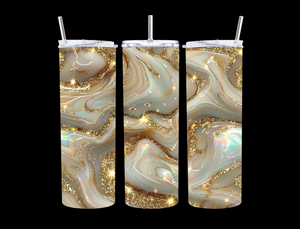 Gold Marble Opal Tumbler