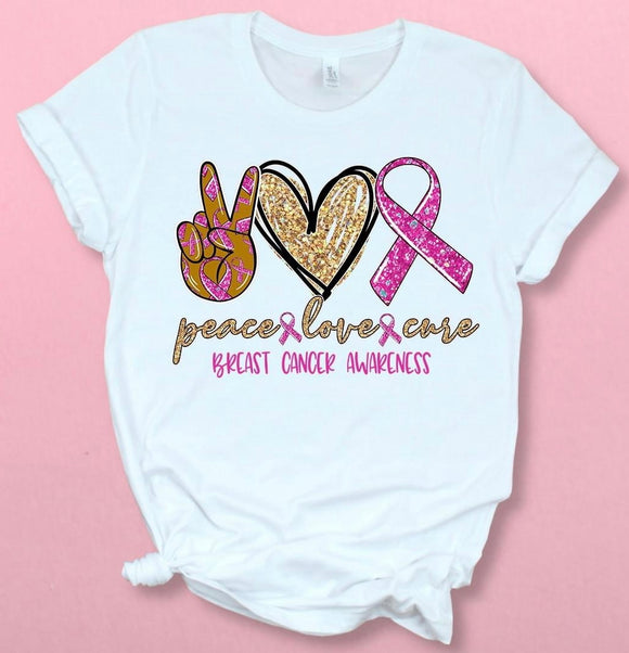 Peace, Love, Cure - Breast Cancer Awareness